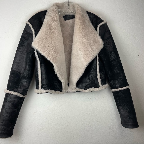 RARE SW3 Bespoke faux shearling womens convertible coat Sz S - Picture 2 of 9